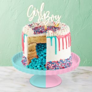 GENDER REVEAL CAKE.